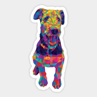 Rainbow Geometric Airedale Terrier Sticker